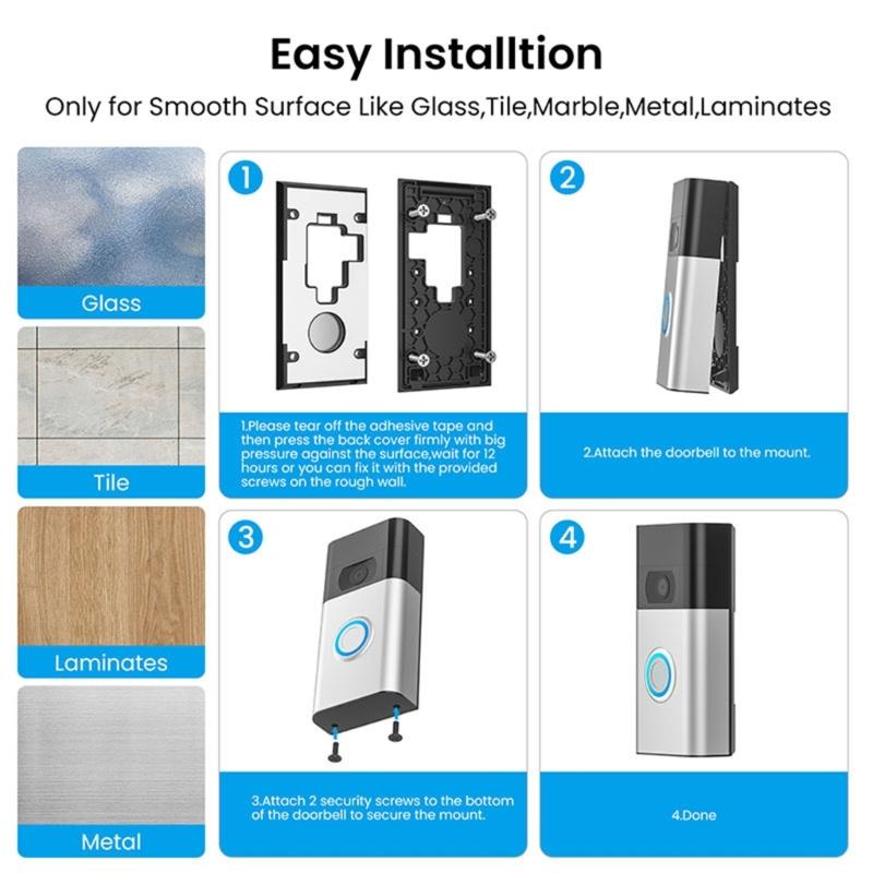 Practical Stick Doorbell Brackets Designs for Video Doorbell 3 Plus 4 Battery Doorbell Plus Professional Quick Setups