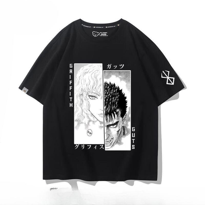 

100% cotton T-shirt branded warriors anime Berserk Guts summer men s casual short-sleeved street men s clothing - Men s Summe... S разноцветный
