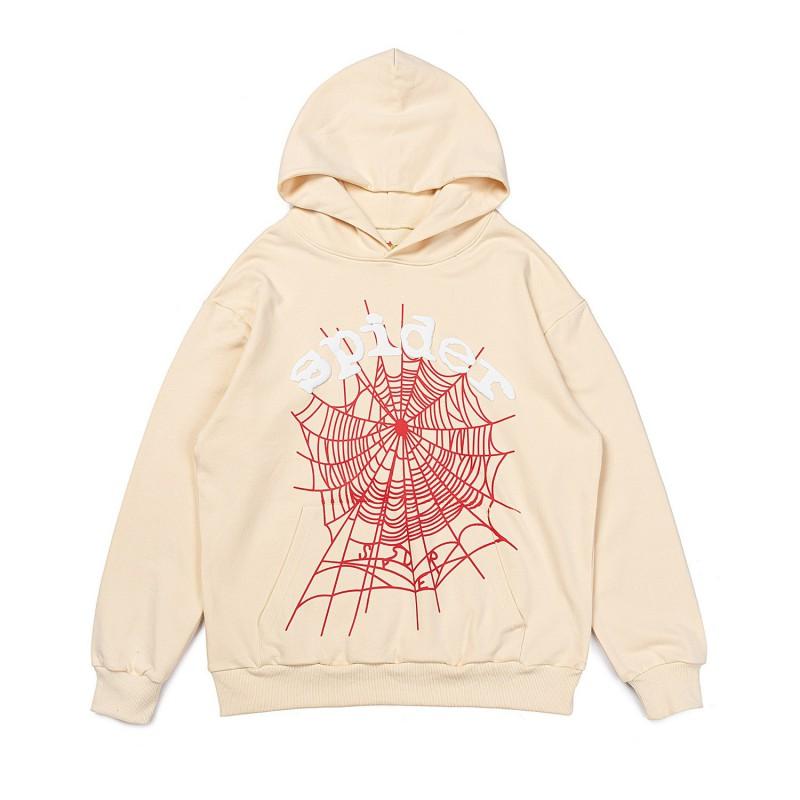 Unisex Hip Hop Oversized Hoodie With 3D Foil Web Print Cotton Heavyweight Sweatshirt Winter