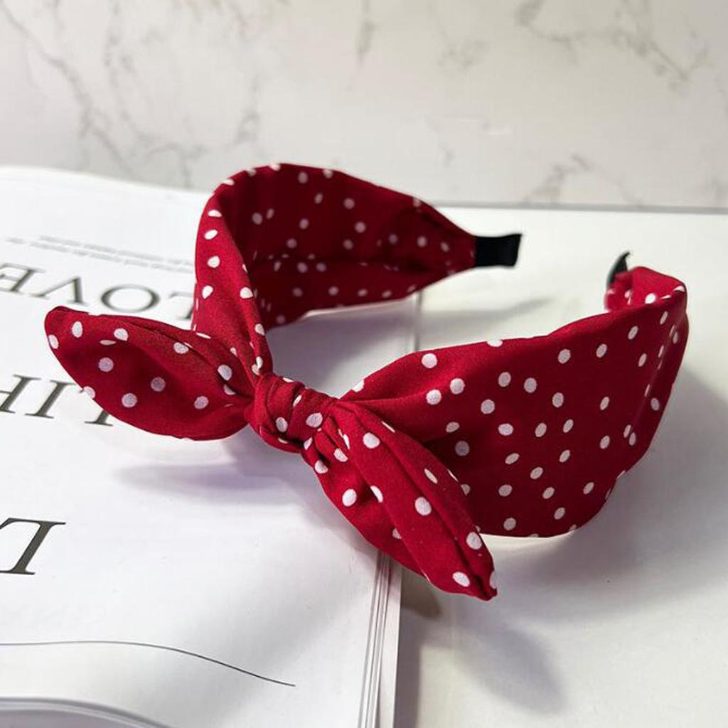 Polka Dot Headband Women Fashion Non Slip Cute Vintage Style Hair Accessories Suitable for Daily Makeup Hairstyl All Hair Types