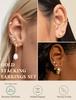 Bobisty Surgical Stainless Steel Flat Back Earrings for Women Cartilage Earring Stacks 14K Gold Plated Hoop Stud Earring Sets