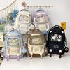 Transparent Pain Bag for Girls and Men's Backpack Contrast Color Splicing Large Capacity Primary and Secondary School Students Backpack