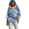 Damen lässiger Kapuzenpullover mit Camouflage-Print und Dreiviertelärm