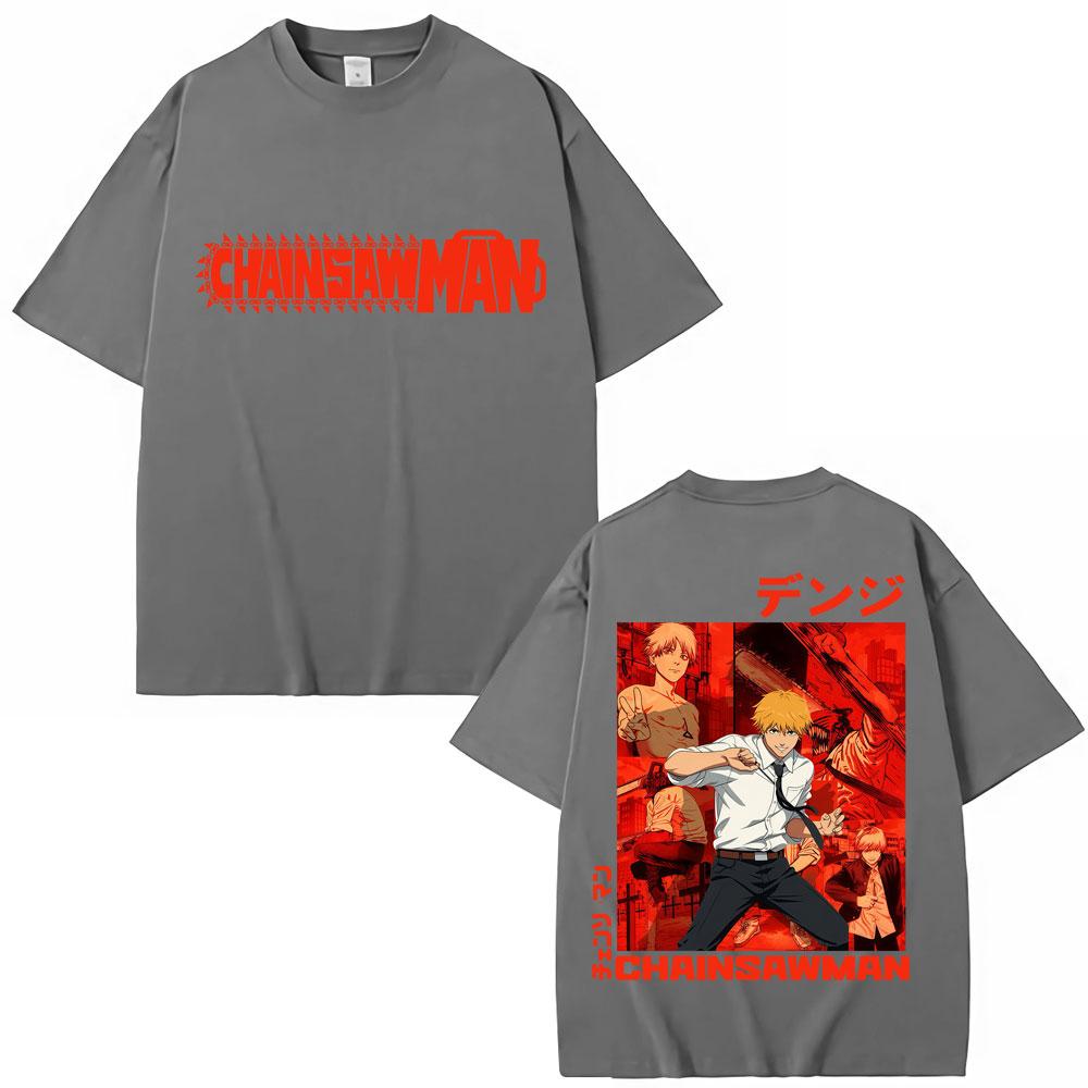90s Japanese Anime Chainsaw Unisex Graphic T Shirt Unisex Women Fashion Vintage Cosplay Tshirts Oversized Cotton Casual Tshirt Male