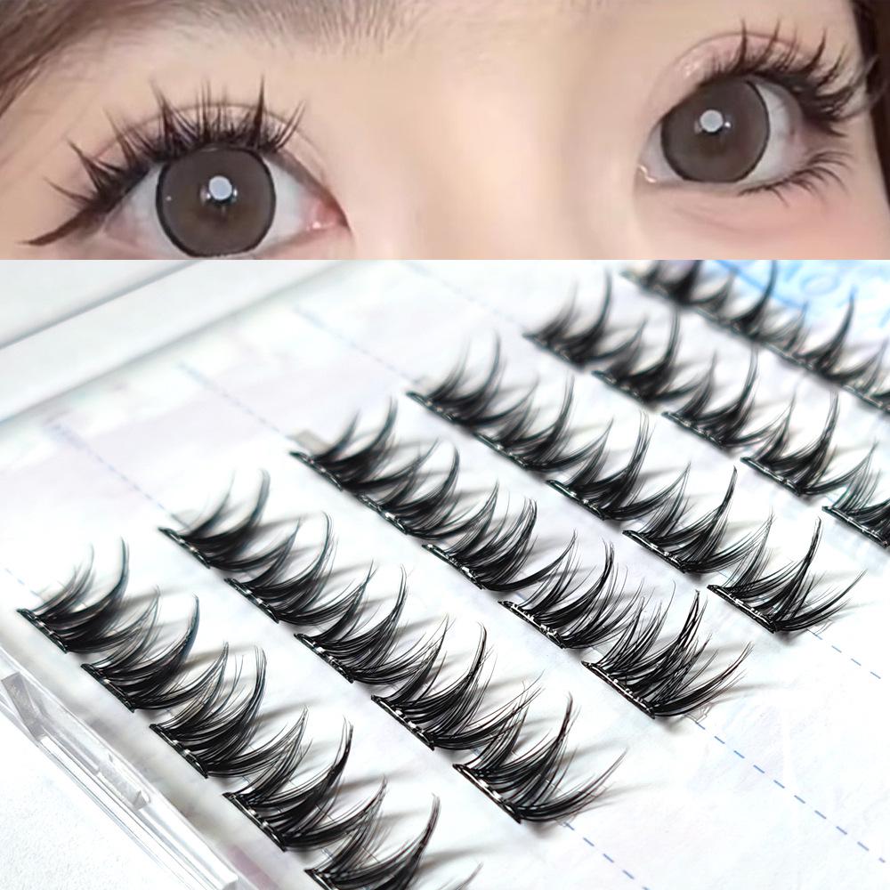 Butterfly Girl Adhesive-Free Sunflower Manga V-Shape Natural False Eyelashes for Halloween Cosplay