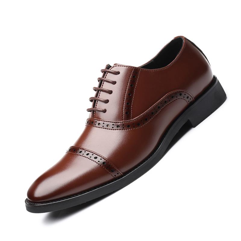 New British Gentleman Fashion Black Brown Lace Up Brogues Oxford Shoes Designer Formal Wedding Prom Dress Homecoming Footwear