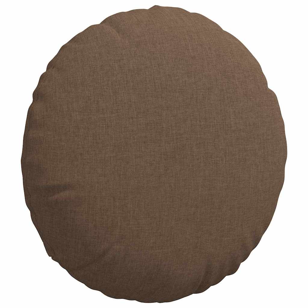 Seat Cushion 2 Pcs Brown Ø40 X 13 Cm Fabric
