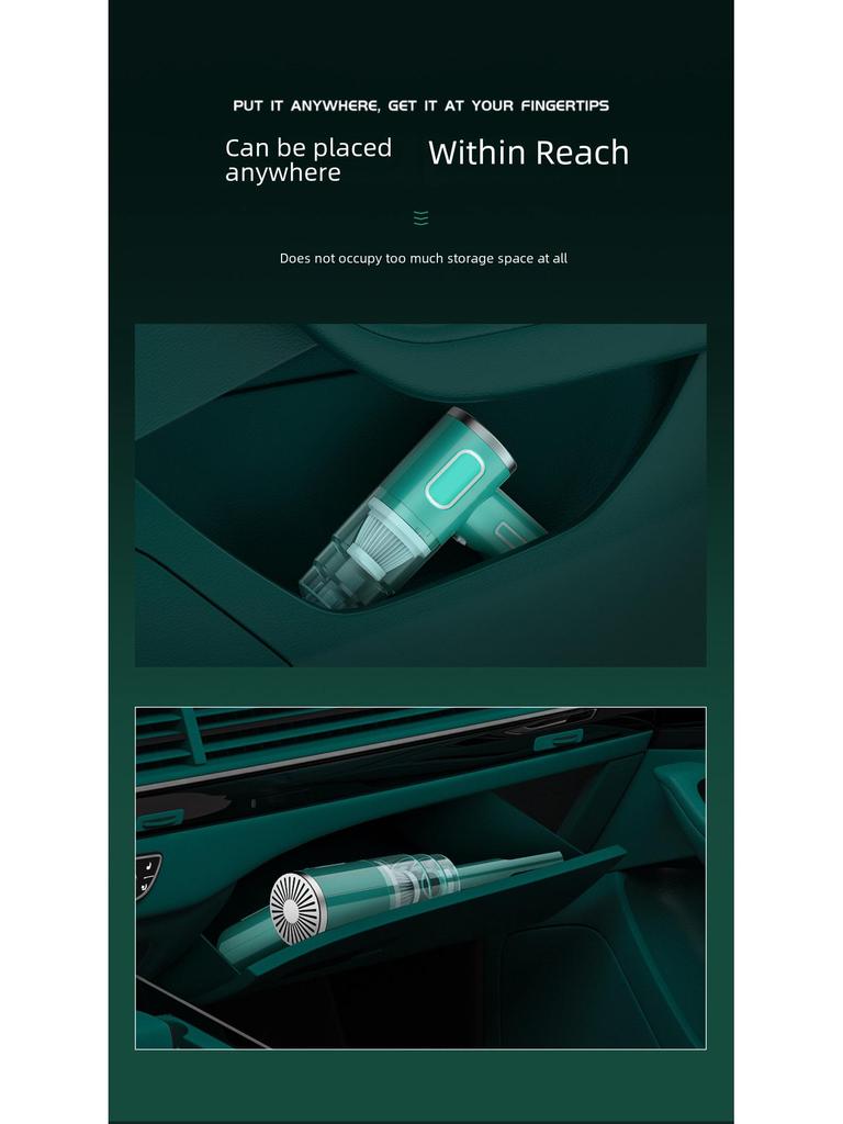 Wireless Portable Handheld Car Vacuum Cleaner with High Suction - Small Mini Dust Blower for Home Use