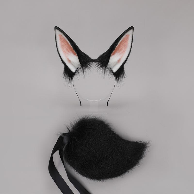 Two-dimensional rabbit ears, animal ears, headbands, comics props, Japanese plush rabbit ears, rabbit tail set
