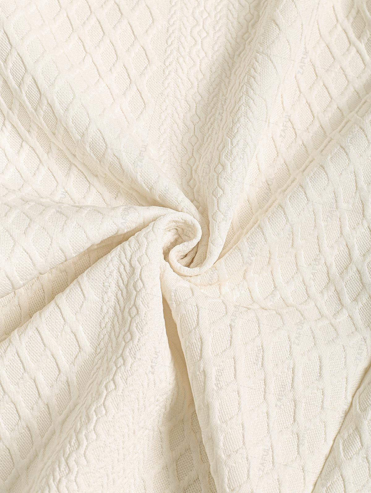 ZAFUL Мужская рубашка Air Cotton с геометрическим жаккардовым узором и длинными рукавами — фото 5