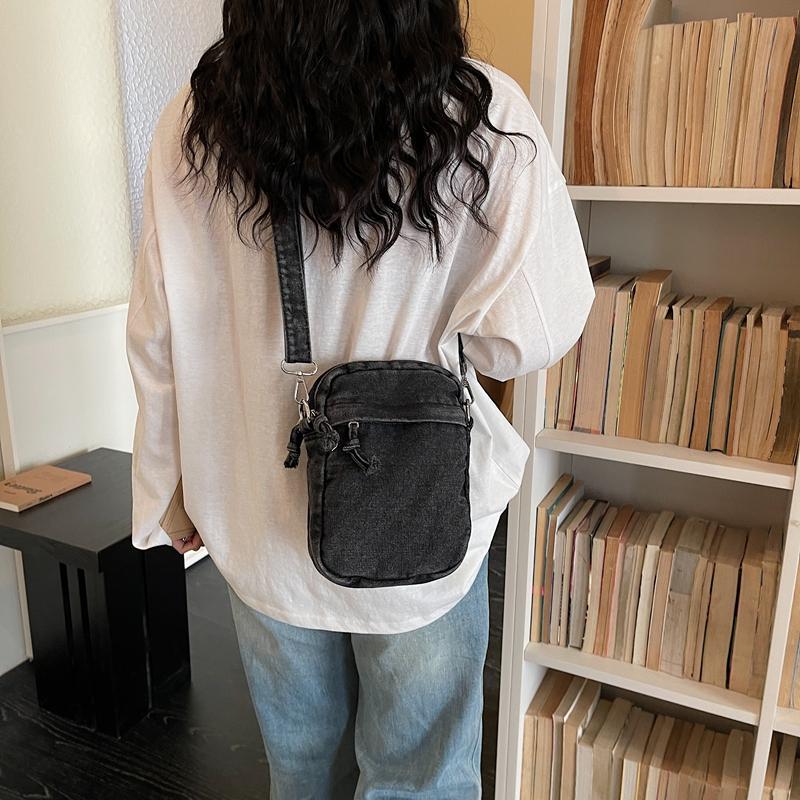 Taška přes rameno Džínová crossbody taška Dámská lehká taška na mobilní telefon