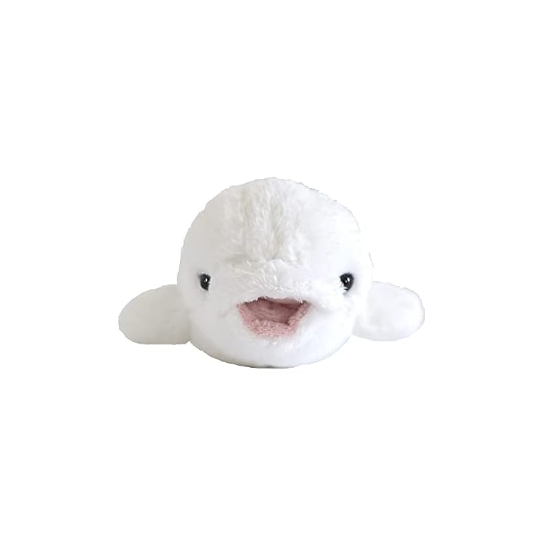 Sun Lemon Fluffy's Beluga Whale, Small, 14 X 26 X 8 Cm, Plush Animal, P-8512