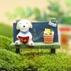 Cartoon Dog Cute Flower Bench Reading Scene Model Ornament For Shooting Props
