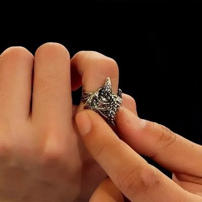 Black Dragon Rings Men Adjustable Exquisite Retro Alloy Rings Daily Versatile Simple Rings Fashion Jewelry Accessory Party Gifts