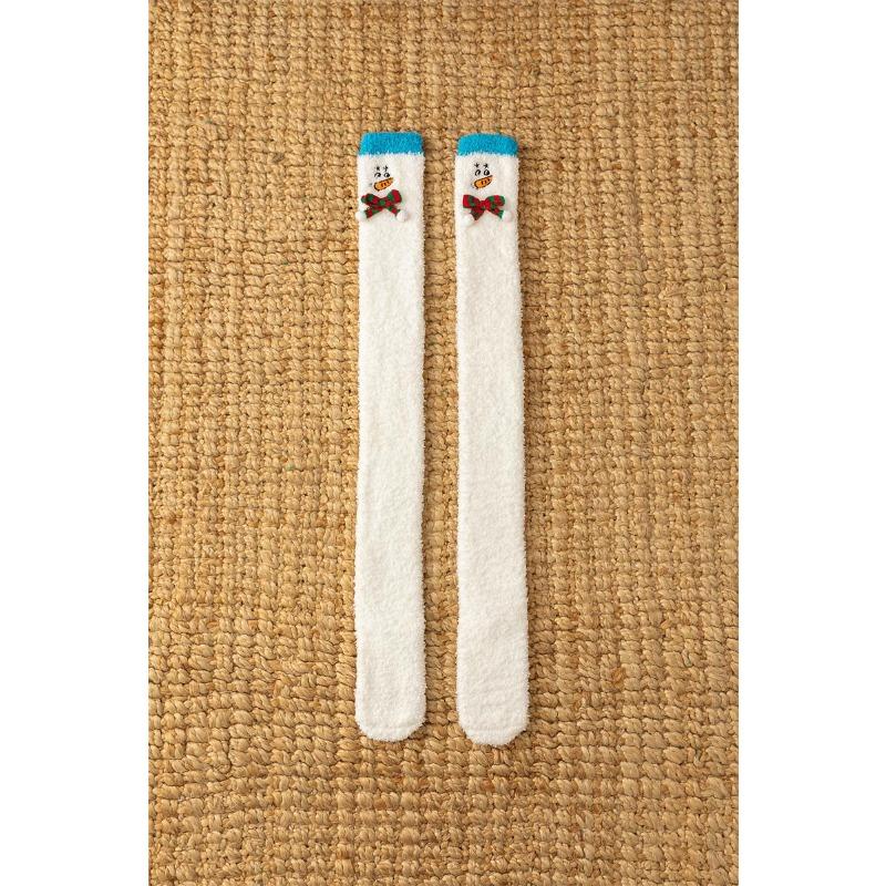 Christmas Stockings, Non-shedding Coral Fleece Half-fleece Stockings, Knee-high Stockings, Floor Stockings, Women's Thickened Warm Fleece Stockings