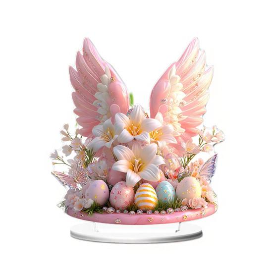 Easter 2D Bunny Acrylic Ornament Eggs Rabbit Table Sign Home Living Room Holiday Party Tabletop Animal