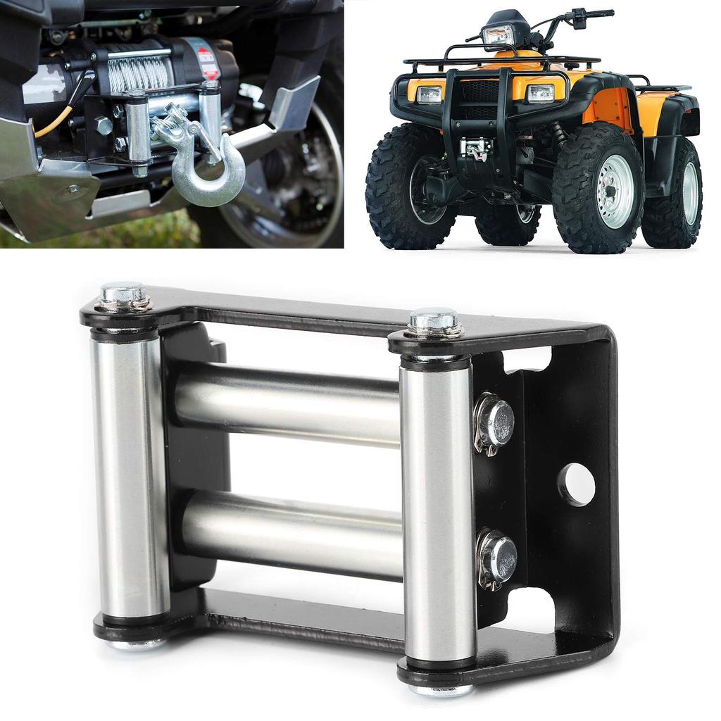 Winch Roller Fairlead,110mm/4.3" Universal Mount Cable Guide Heavy Duty Winch Rope Guide for SUV Truck Vehicle Heavy Duty Construction