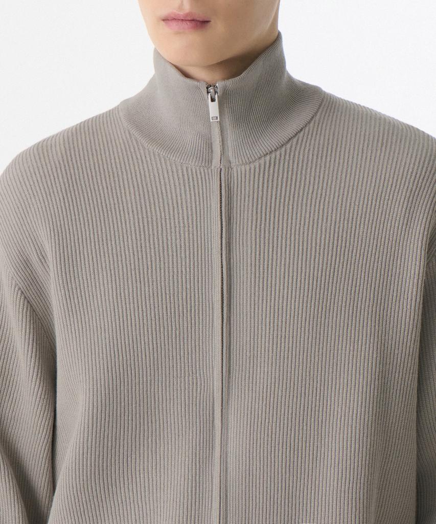 MUSINSA STANDARD Cotton High-Neck Knit Zip-Up [Light Warm Gray]