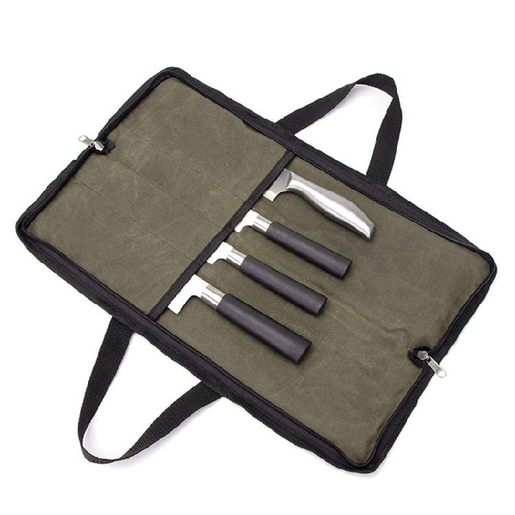

Durable Canvas Knife Carrying for Case 4 Slots Perfect for Chef Student Easy to 1 армия зеленый