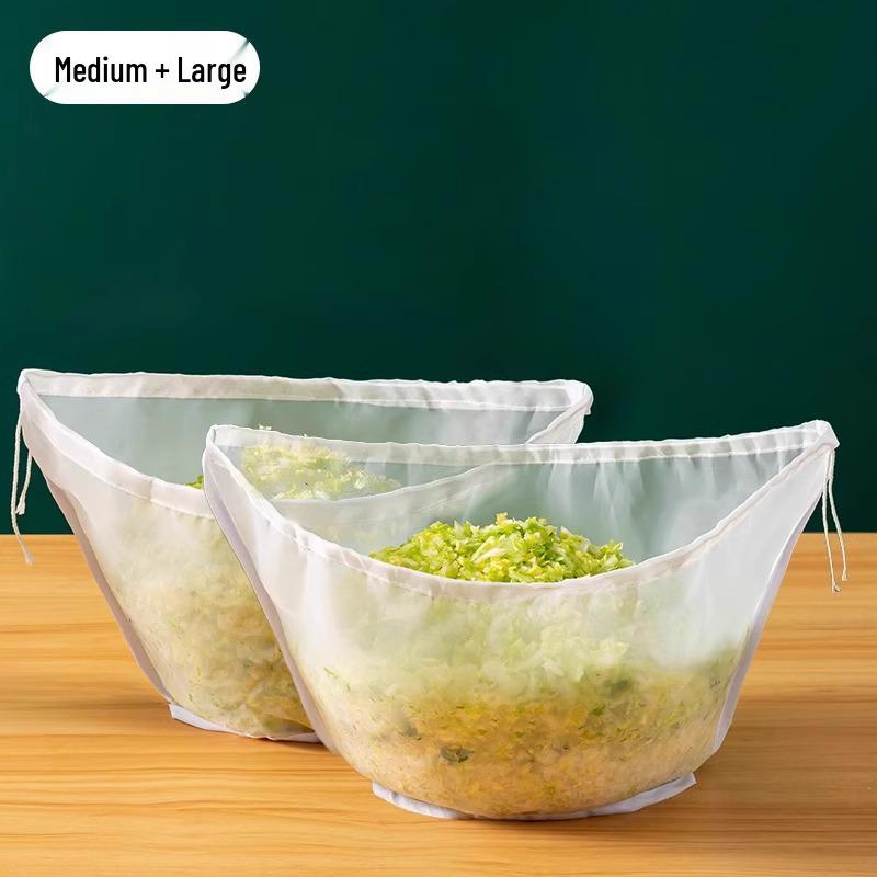 Vegetable Drain & Filter Bag - Dumpling Filling Squeezer & Soy Milk Strainer for Household Use