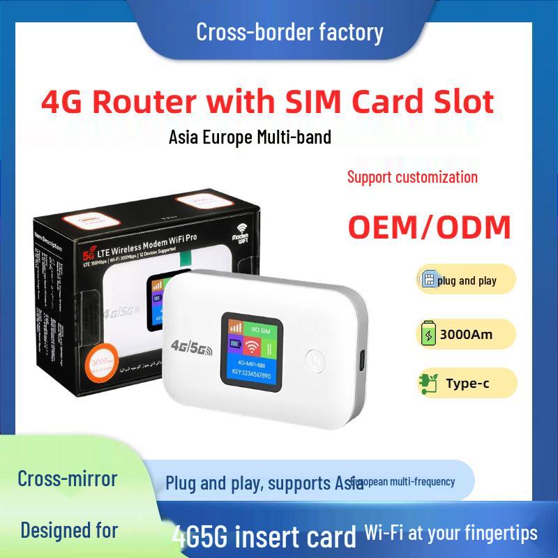 4G Portable MiFi Router with Type-C and SIM Slot for Wireless Hotspot