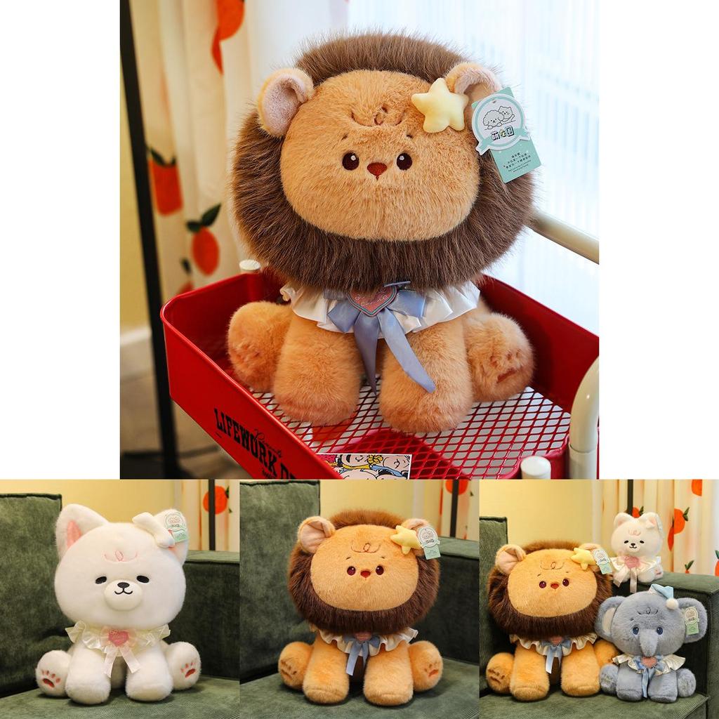 Dog Elephant Lion Plush Animal Toy With Pp Cotton Filling For Childrens Birthday Gift