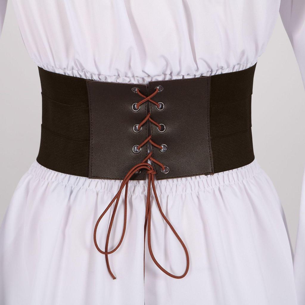 Women's Victorian Ruffle Bohemian Pirate Shirt with Belt