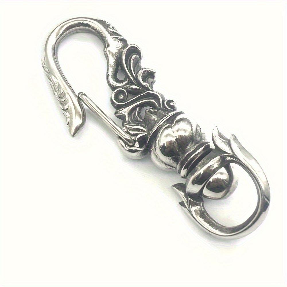 1PC Stainless Steel Punk Carabiner Keychain Womens Mens DIY Lobster Clasp Making Clips Key Hook
