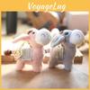 Adorable Plush Donkey Keychain Soft Pp Cotton Stuffed Animal 12cm Pink And Gray