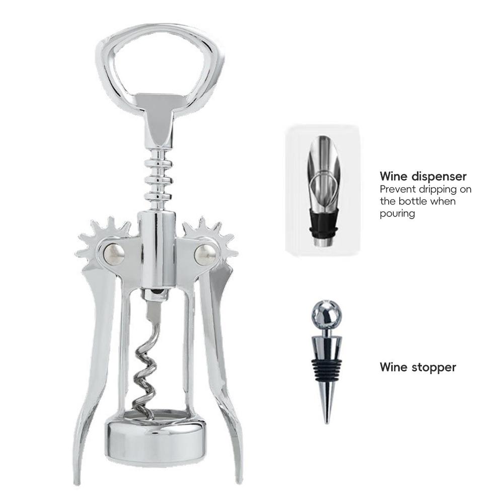 Deschizător de sticle de vin portabil, rezistent, multifuncțional, cu tirbușon, deschizător de sticle de vin, pentru petrecere, restaurant, cadou elegant
