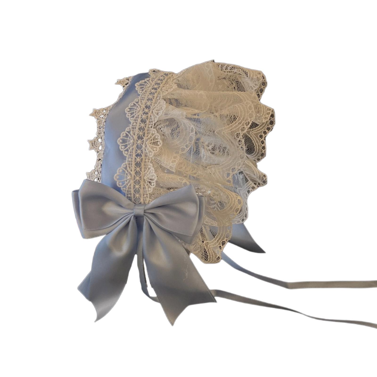 

Лента на голову Лолита Регулируемая повязка для волос Кружевное украшение с оборками и бантом Ювелирное украшение для косплея и для любителей панк-стиля 10