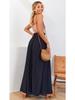 2025 European & American Women's High-waisted Long Wide-leg Summer Culottes with Elastic Waistband