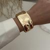 Vintage Hip Hop Metall Glatt Unregelmäßig Federarmband für Damen Übertrieben Geometrisch Klobig Breit Manschettenarmreif Punk Schmuck Geschenk