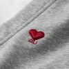 Women's Love Heart Embroidered Faux Layered Hooded Sweatshirt