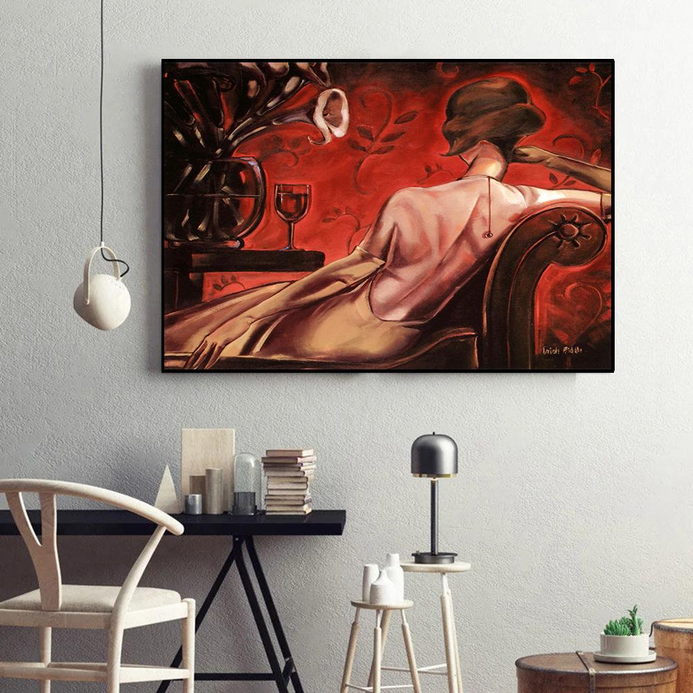 Beautiful Woman Figure Spanish Flamenco Dancer Modern Style Canvas Painting Wall Art Poster Print Pictures for Living Room