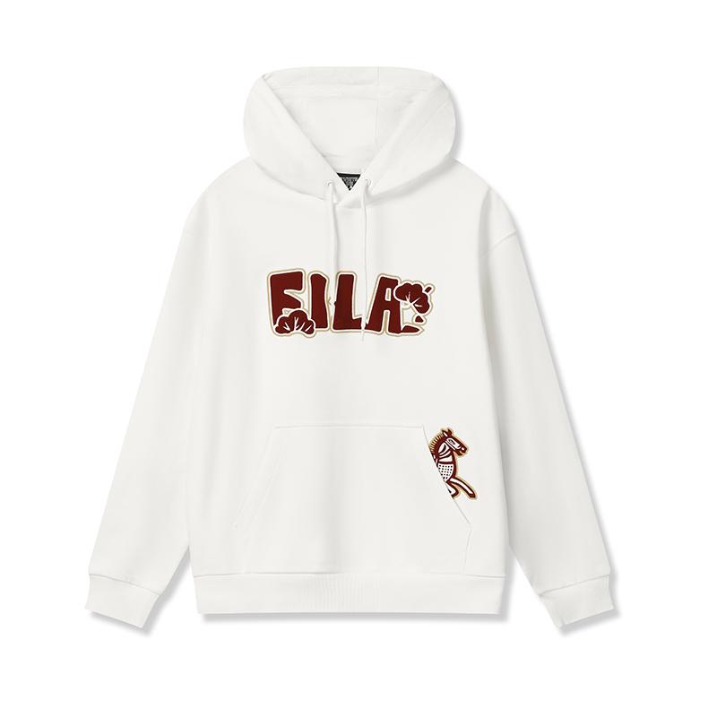 FILA CNY Fashionable Personalized Trendy Minimalist Classic Embroidered Logo Pattern Retro Sports Casual Versatile Comfortable Hoodie F11U619203FWT
