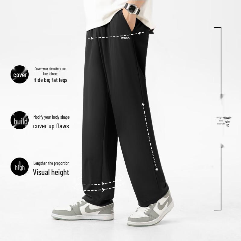 Men's Ice Silk Cool-Touch Quick-Dry Straight-Leg Cropped Pants