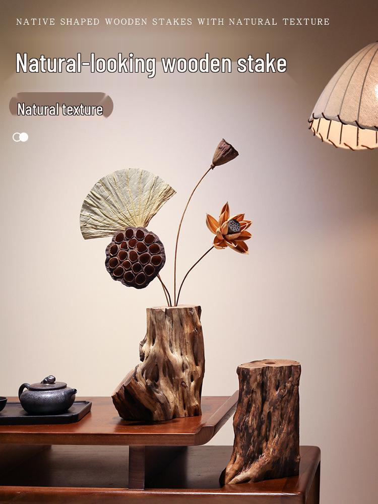 Zen Tabletop Vase with Dried Flowers for Living Room or Tea Room Decor