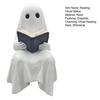 Ghost Reading Statue Resin Sitting Ghost Figurine Reading A Book
