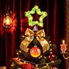 Furry Christmas Tree Topper Creative Design Ornaments Plush Star Decoration Light-Up Hollow Out Christmas Tree Decorations