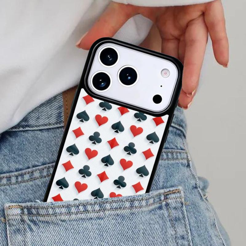 Playing Cards Suit Symbols Phone Case for iPhone 17ProMax 12 13 14 15 16e 17 Pro Max Plus Air Cover