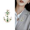Blucome 2023 Summer Green Boat Anchor Brooch Bart Style Corsage Vintage Versatile Pin Clothing Accessories