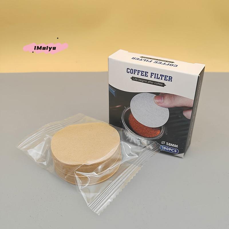 100 Sheets round Coffee Filter Paper for Espresso Machines 51/53/58mm Portafilter Basket Compatible with Moka Pots