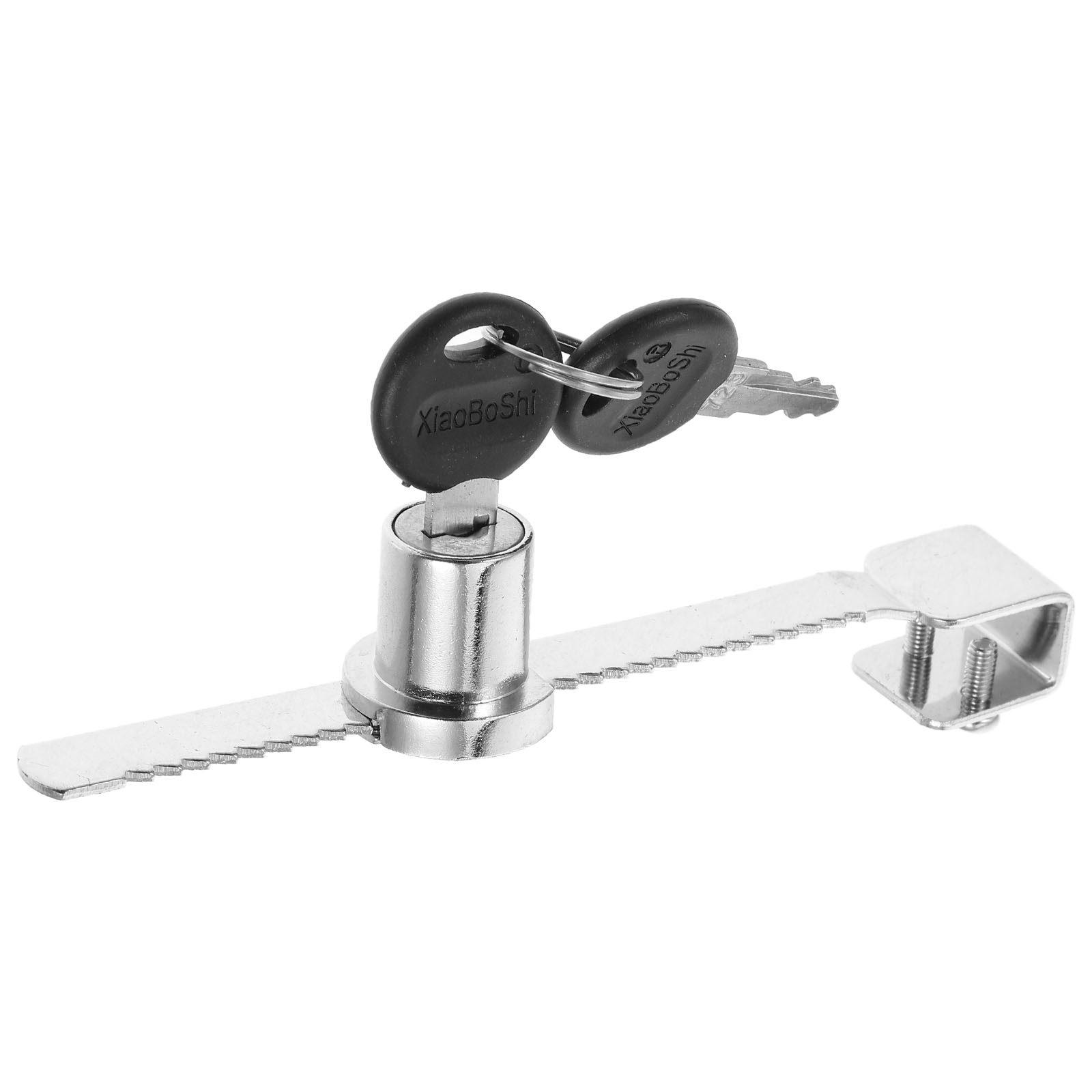 1Set Sliding Glass Door Lock for Ice Cream Freezer Key Security Ratchet Lock for Display Case Refrigerator Freezer China Mainland