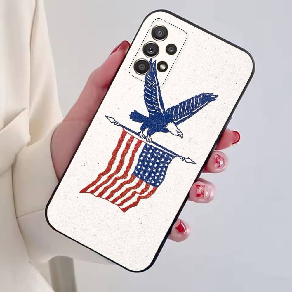 ΗΠΑ Σημαία Αμερικής Θήκη Κινητού Για Samsung S25,S24,S21,S22,S23,S30,Ultra,S20,Plus,Fe,Lite,Note,10,Μαύρο Κάλυμμα