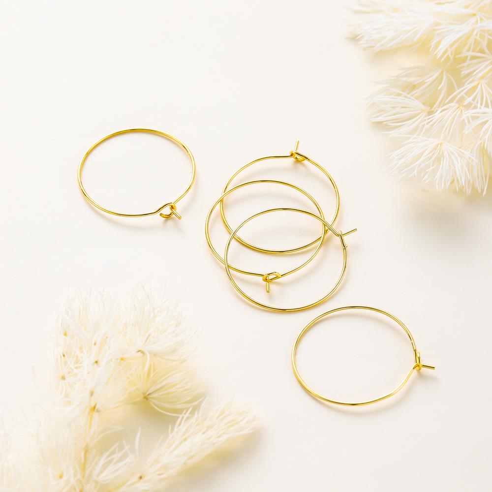 10 Stück 15mm 20mm 25mm 14K 18K Gold Große Ohrring-Drahtbügel Kreise Ohrschleifen Für DIY Schmuckherstellung Ohrring-Dekoration Zubehör