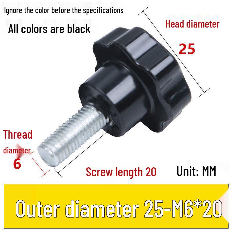 Star-Shaped Bakelite Hand-Tightening Screw Handle (M4-M10)