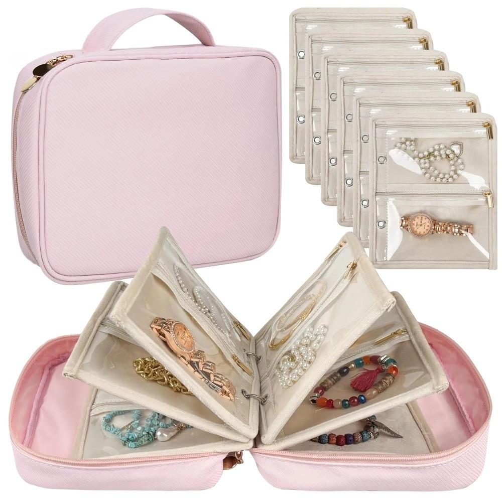 Oxford Fabric Jewelry Storage Case Zipper Closure Portable Jewelry Bag  Home Storage