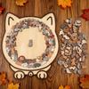 Cat-shaped Wooden Jigsaw Puzzle 135pcs Unique Irregular Puzzle Pieces Game Birthday Xmas Gifts for Cat Lovers Home Decorations