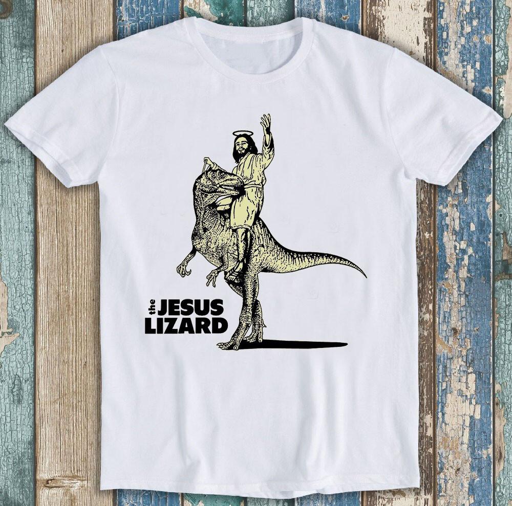 The Jesus Lizard Mudhoney Dinosaur Riding Jesus Meme Gift Tee T Shirt M1321